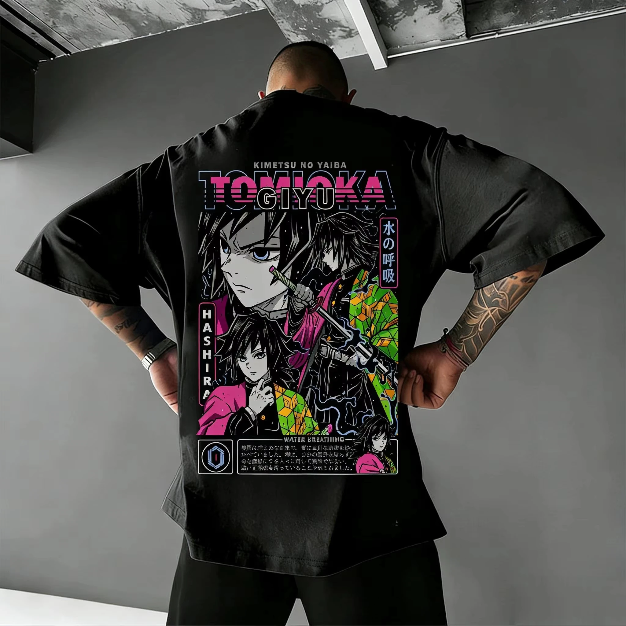 Demon Slayer Tomioka Giyu Anime Printed T-shirt Men's and Women's T-shirt Men's Top Sports T-shirt Men's T-shirt Summer Tee 2026