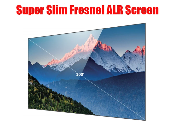 92 inch 100 inch 120 inch home cinema 4K UST tv CLR PET crystal ambient light rejecting fixed frame projection screen