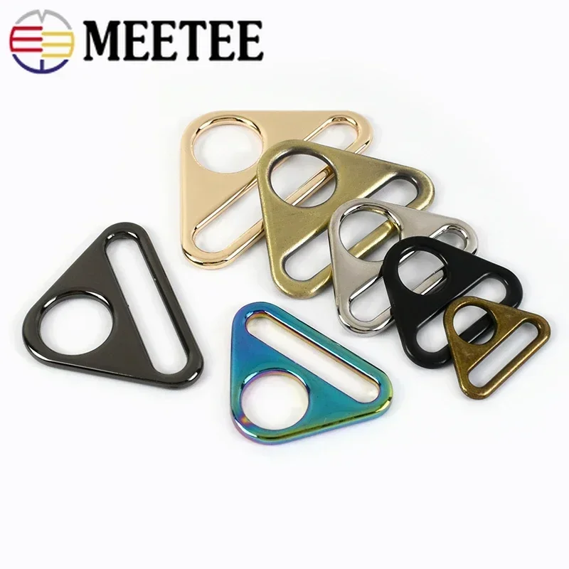 Meetee 스트랩 웨빙용 금속 버클, 조정 벨트 버클 걸쇠, 비키니 금속 링, DIY 가방 하드웨어 액세서리, 20-50mm, 10 개