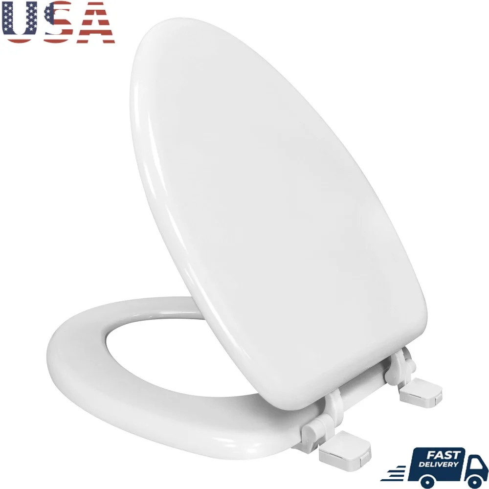 

Удлиненное сиденье для унитаза Прочное дерево из рисовой шелухи Удобный контурный дизайн Простая установка Петли подходят для большинства