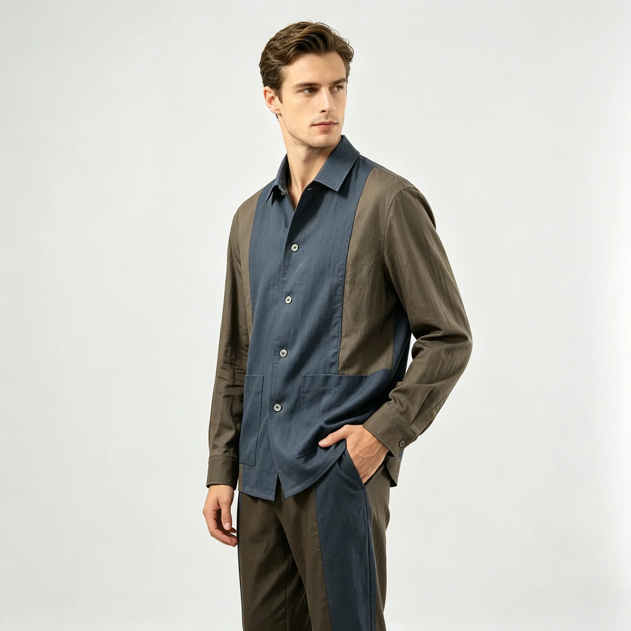 Men's Linen  2 Piece Suit Set  Casual Jacket Daily Commute Lightweight Sport Coat  Breathable Casual Blazer Pants For Business