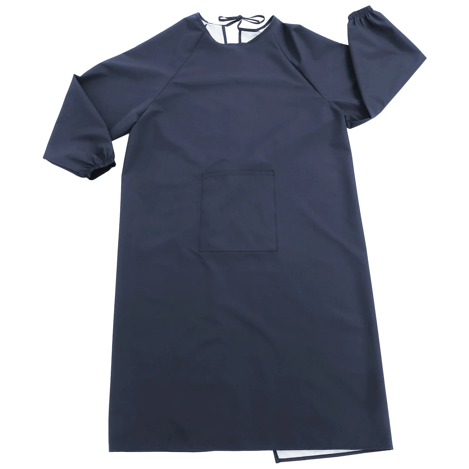 

Фартук с длинными рукавами, водонепроницаемый, темно-синий, маслоотталкивающий, с защитой спереди и сзади, для готовки, уборки, садоводства, работы, сверхпрочный