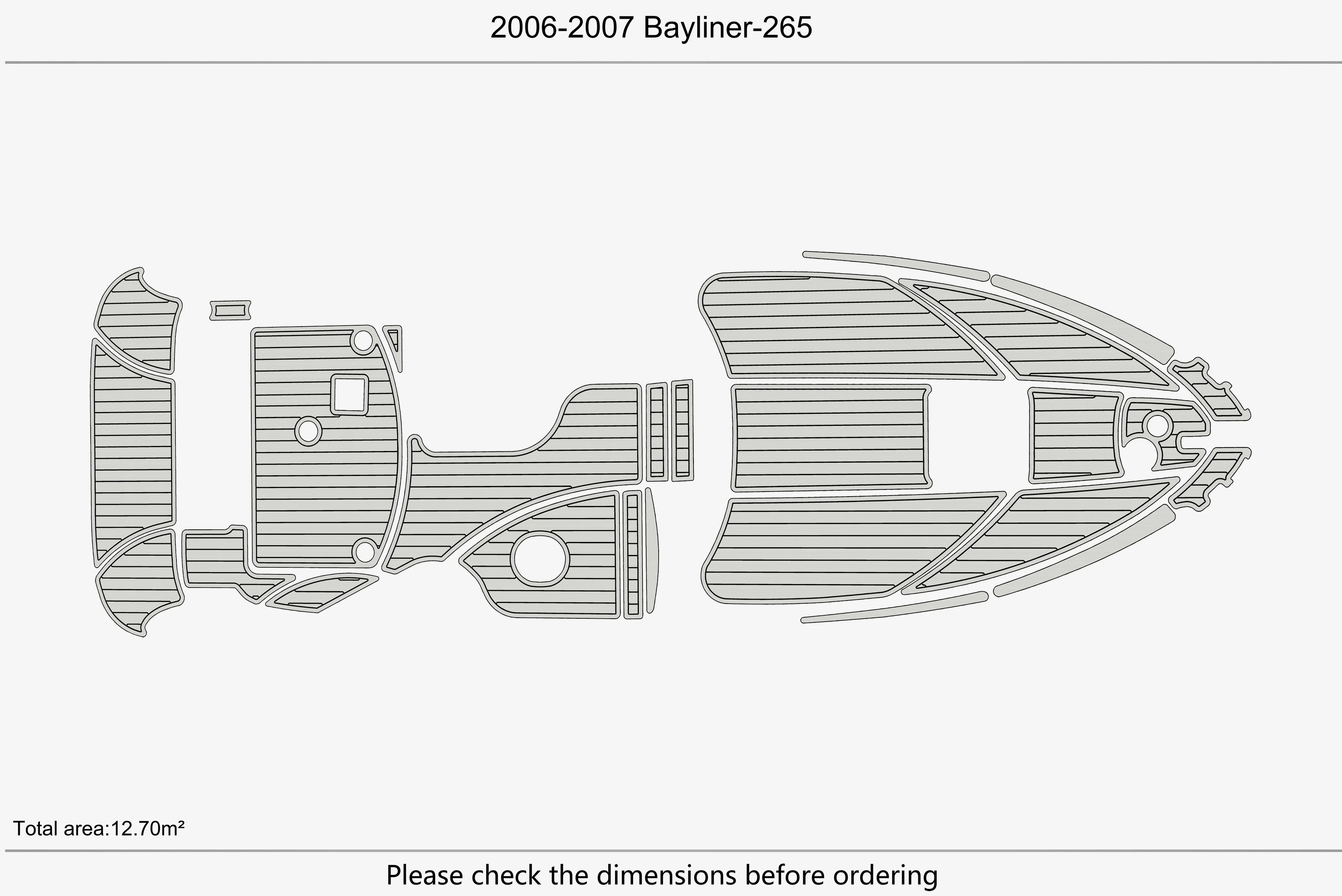 2006-2007 Bayliner 265 1/4 "6 مللي متر إيفا رغوة عدم الانزلاق بولي كلوريد الفينيل خشب الساج التزيين البحرية حصيرة أكوا جاتستيب السجاد أرضية بحرية #3