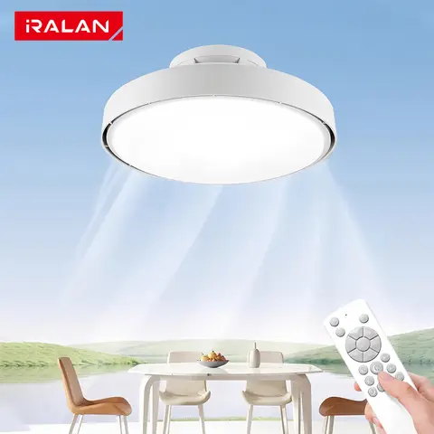 IRALAN 천장 선풍기(팬 블레이드 없음) 선풍기 야간 조명 디자인 조명 원격 제어 디밍 팬 램프