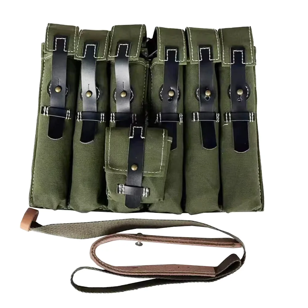 WW2 German Cowhide Canvas Kit Green Style Hard MP30 MP38 Vintage Soldier Kit Vintage Equipment MP40 Package