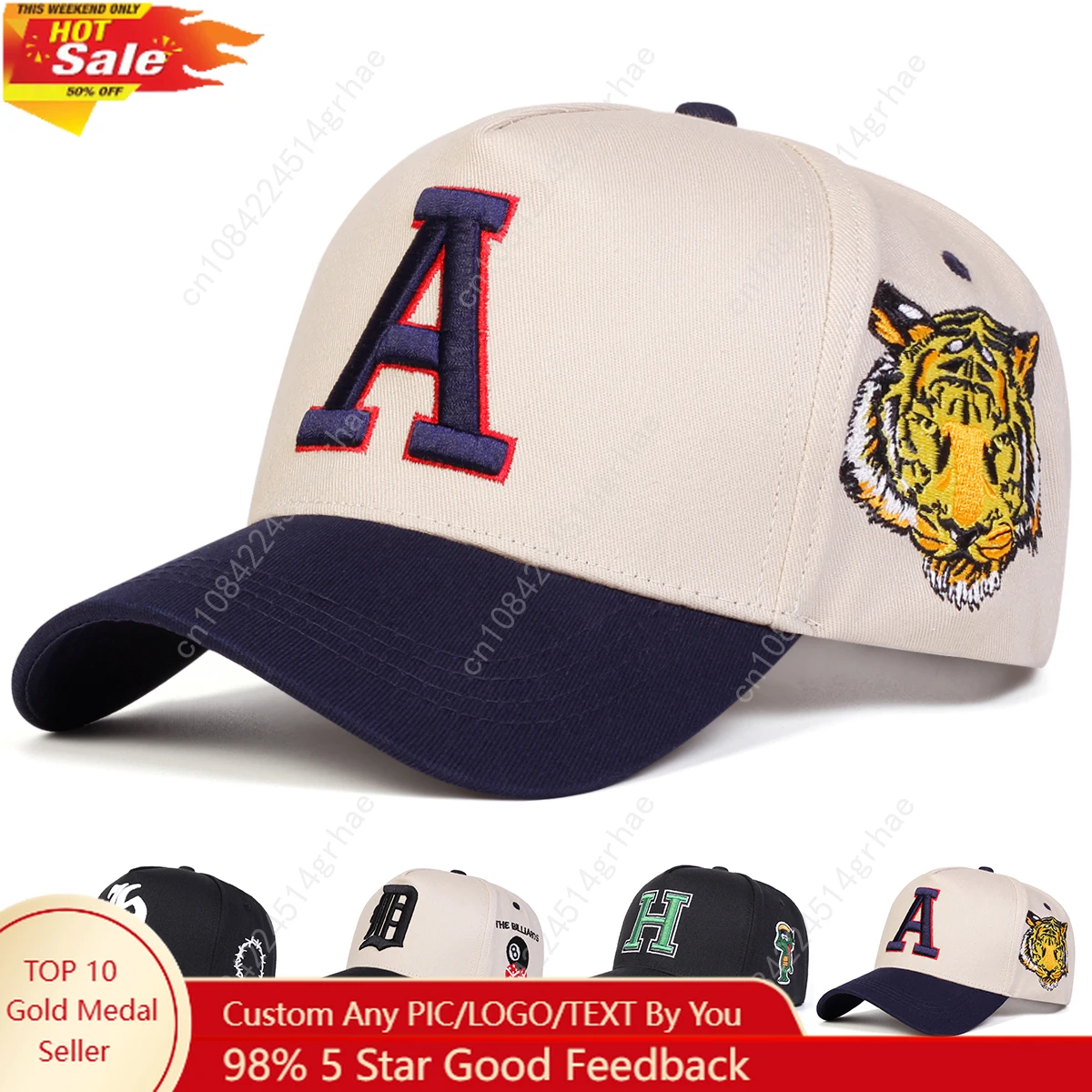 

Unisex Gothic Letter Embroidery Baseball Caps Spring And Autumn Outdoor Adjustable Casual Hats Sunscreen Hat