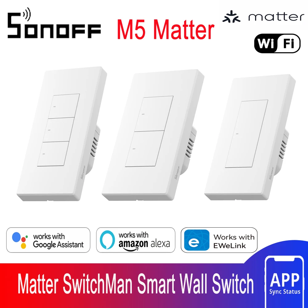 SONOFF M5 Matter 80/86/120 White Smart Wall Switch Suports Work with NSPanel iHost R5W Apple Home Alexa Google Home Alice 