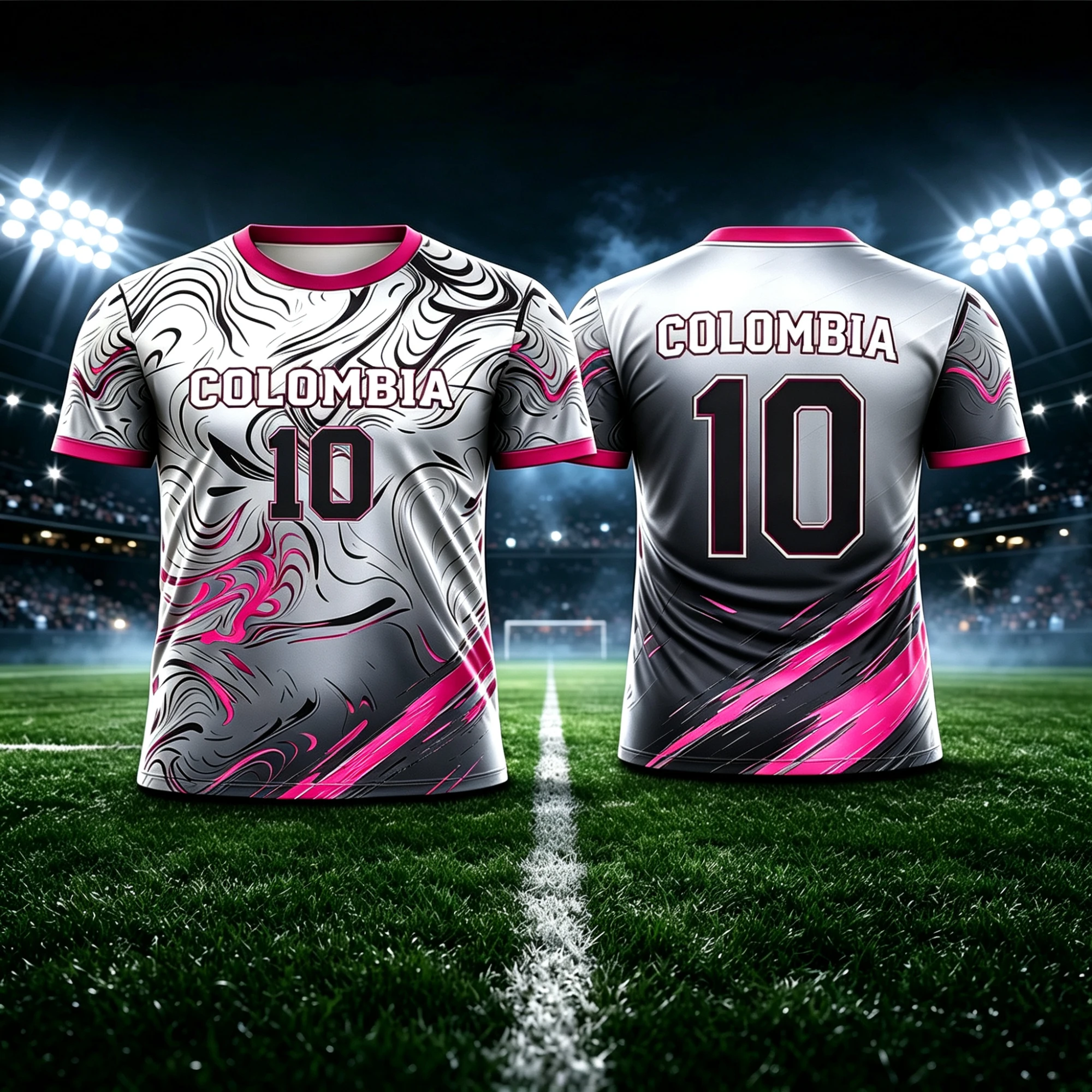 Men Football Jersey Multicolor Short Sleeve Summer Polyester Quick Dry Breathable Colombia 10 Number Print Sports T Shirt