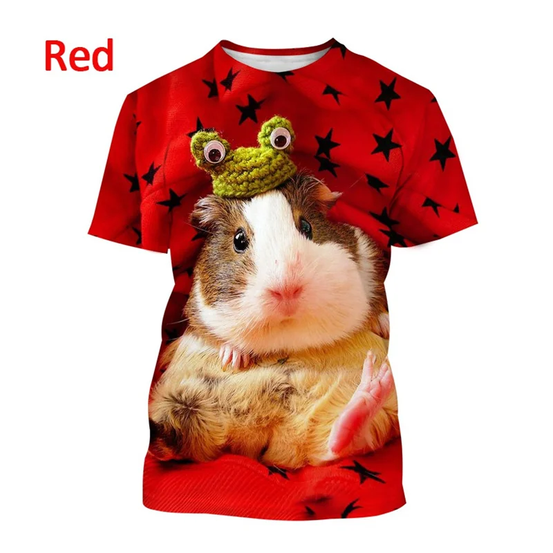 

New Summer 3D Cute Animal Guinea Pig Printing T Shirt For Men Kid Fashion Funny Streetwear Tee Shirts Harajuku Clothing Tops Tee