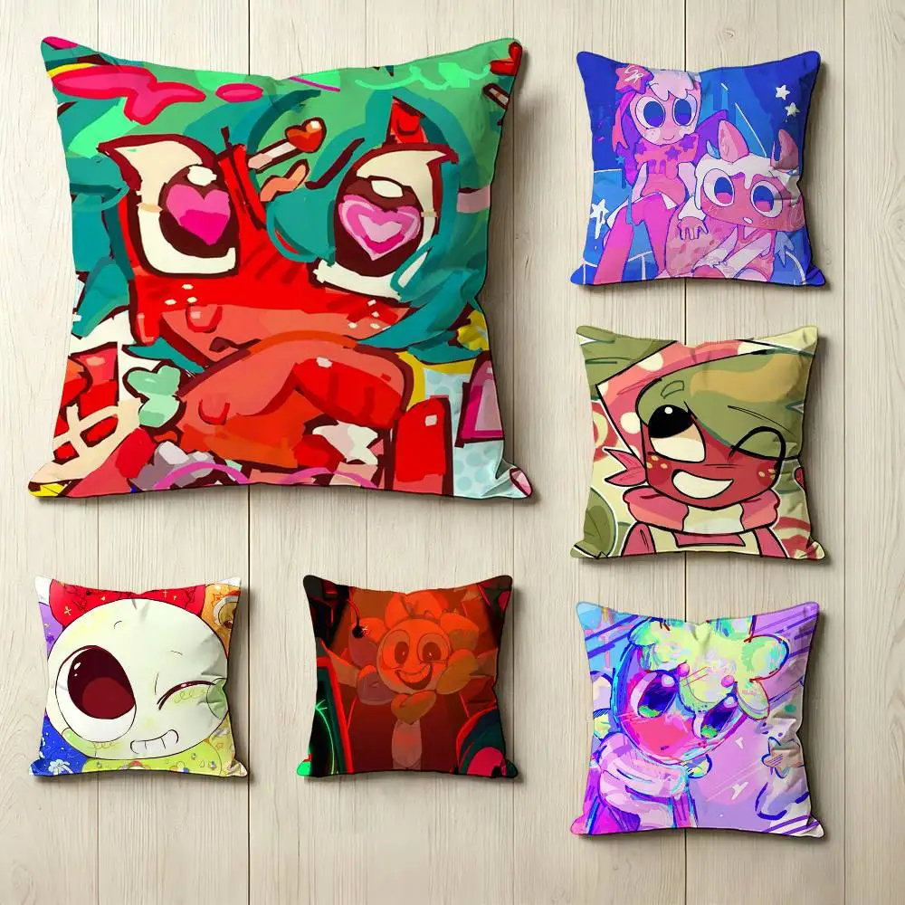 Horror game D-Dandys W-World  Pillow Case Square Double-Sided Sofa Cushion Cover Bedroom Bedside Pillow