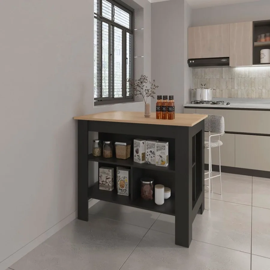 

Kitchen Island Ada with Ample Shelving