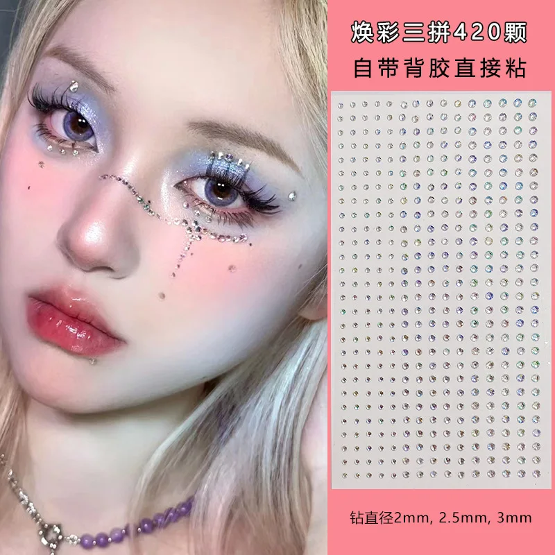 White Rhinestones 2mm 3mm 4mm Acrylic Diamonds Flatback Gems For Nail Art Face Body Makeup Star Pearl Hollow Star Decor