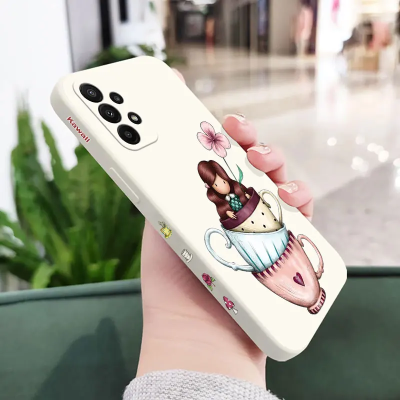 Cute Cartoon Gorjusses S-Santoro Phone Case For Samsung A73 A72 A71 A53 A51 A50 A42 A33 A32 A30 A13 A12 4G 5G Soft Silicone Cove