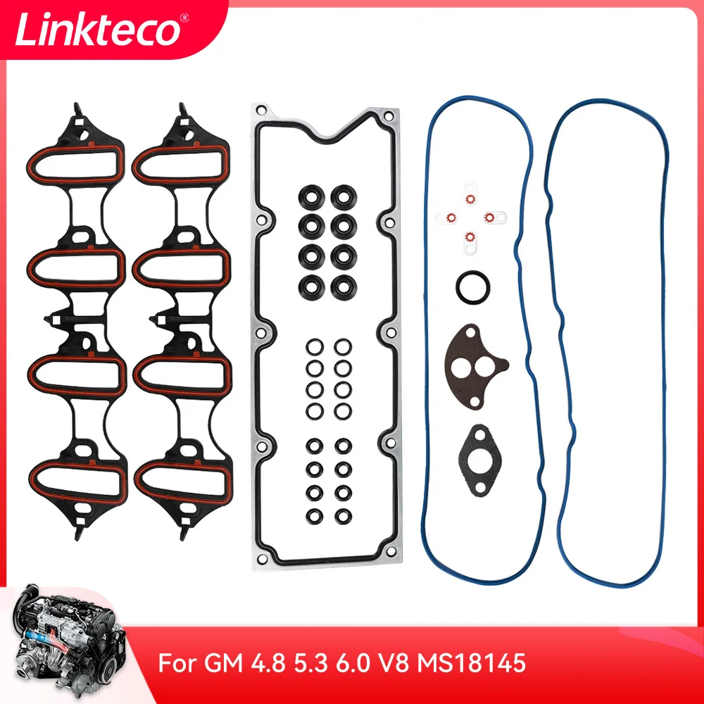 Linkteco Engine Rebuilding Kits Intake Manifold Full gasket set For GM 4.8 5.3 6.0L V8 OE MS18145 MS50049