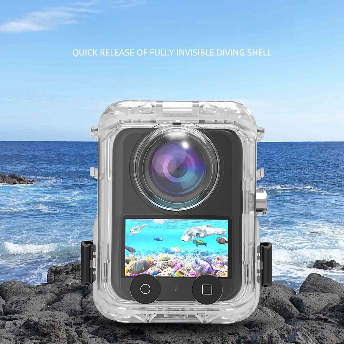 حافظة غوص غير مرئية لـ DJI Osmo 360، حافظة مغناطيسية سريعة الإصدار مقاومة للماء، غطاء غطاء غوص 40 متر ملحق غلاف تحت الماء #6