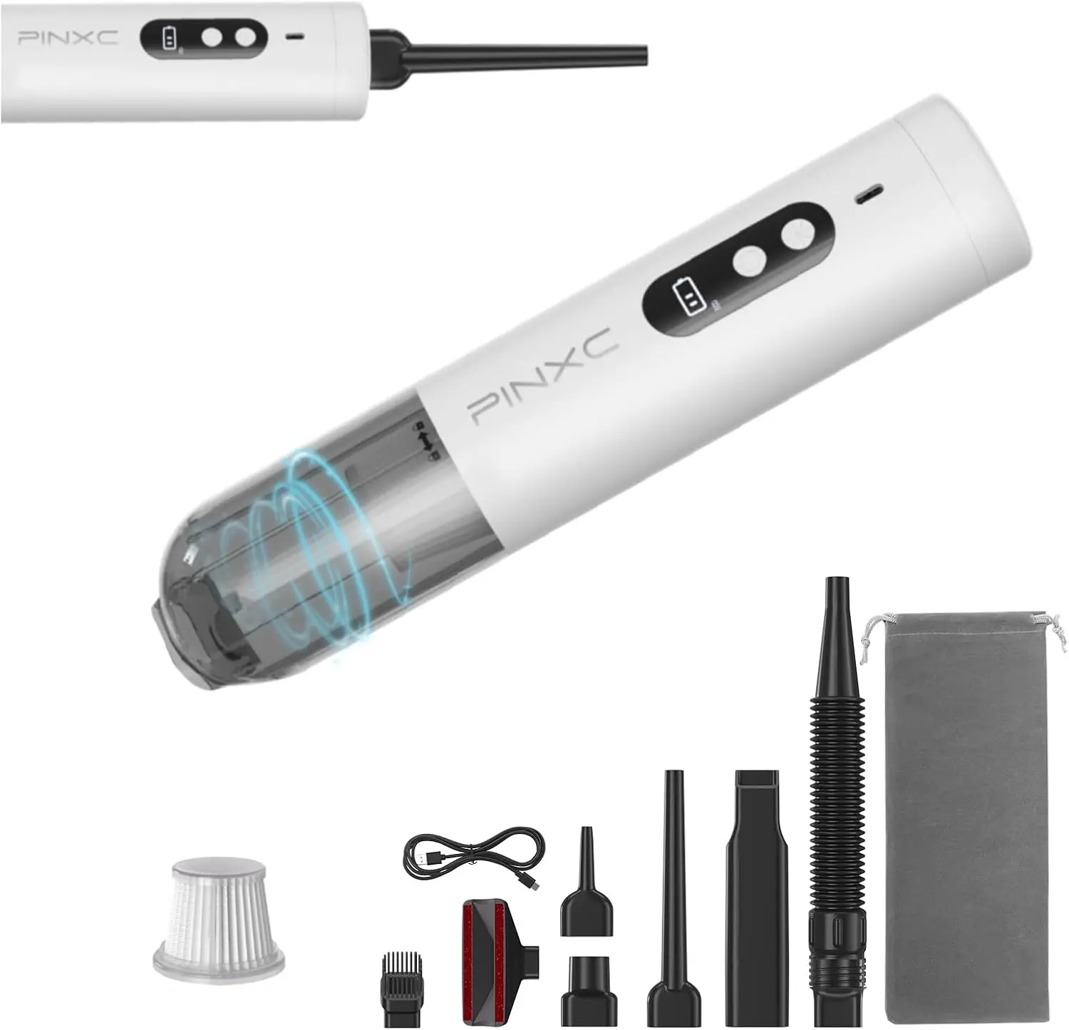 Mini Vacuum Cleaner Cordless 15000PA High Power,Handheld Car Vacuum, 5 in 1 Portable Vacuum for Car, Home & Pet Hair