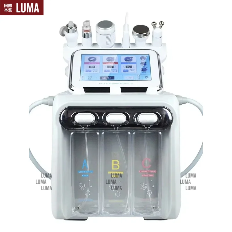 6in1 Hydro Dermabrasion Device Deep Cleans Skin Hydrates Lifts and Rejuvenates Portable Water Oxygen Jet Facial Diamond Peeling