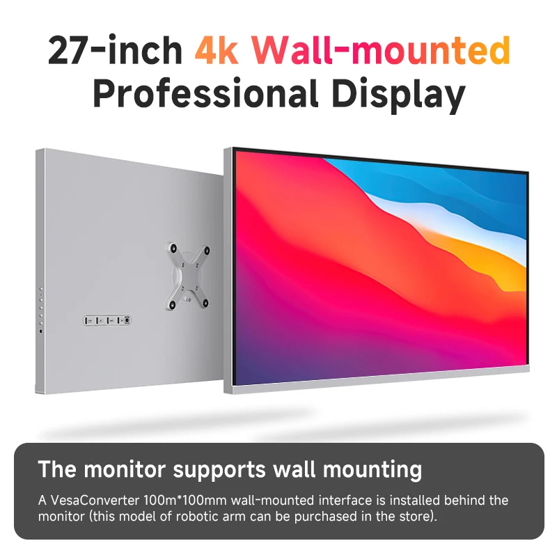 Monitor LG IPS Panel 27 inci 4K 60Hz, 100% sRGB, USB-C, kompatibel dengan Mac, untuk desain dan editing foto, bodi berbahan logam alloy aluminium.