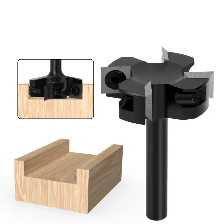 

Insert-Style Spoilboard Face Milling Cutter Router Bit 4-Blades Replaceable CNC Machine Tools Woodworking End Mill