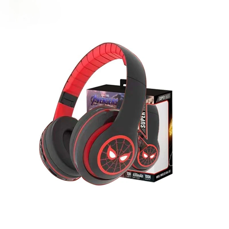 

New iron Man Bluetooth Headphones Over-Ear Wireless Stereo Earphones Cartoon Spiderman Iron Man Captain Headset with Mic