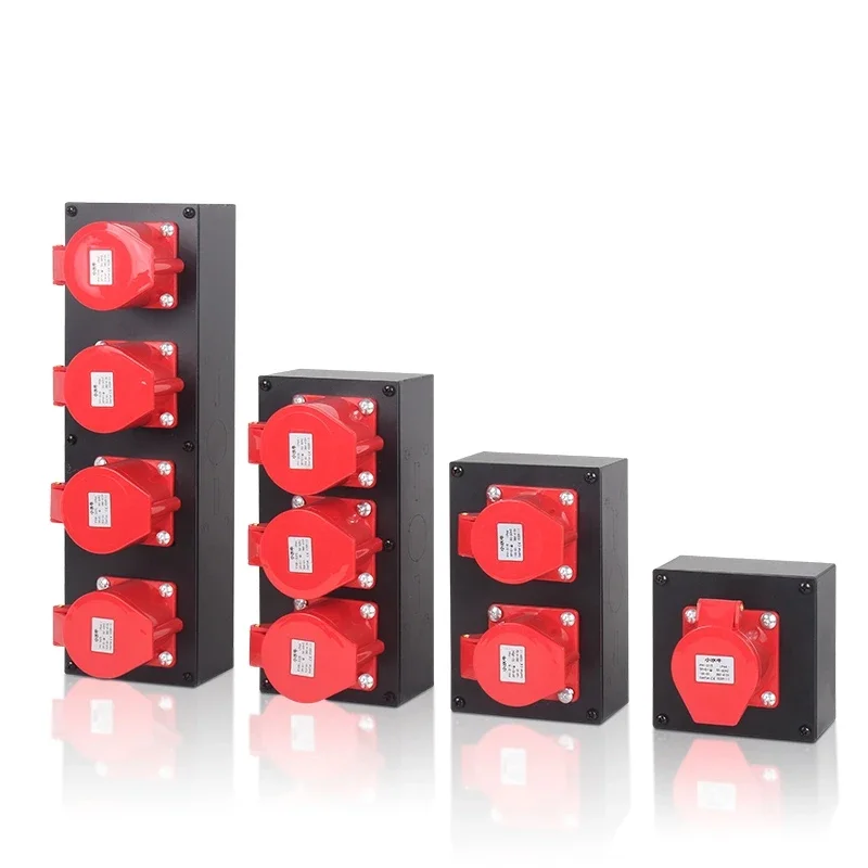 Industrial Five-Core Plug 16A32A Socket Box Power Supply Three-Hole Two-Hole Plastic Enclosure for Electrical Applications
