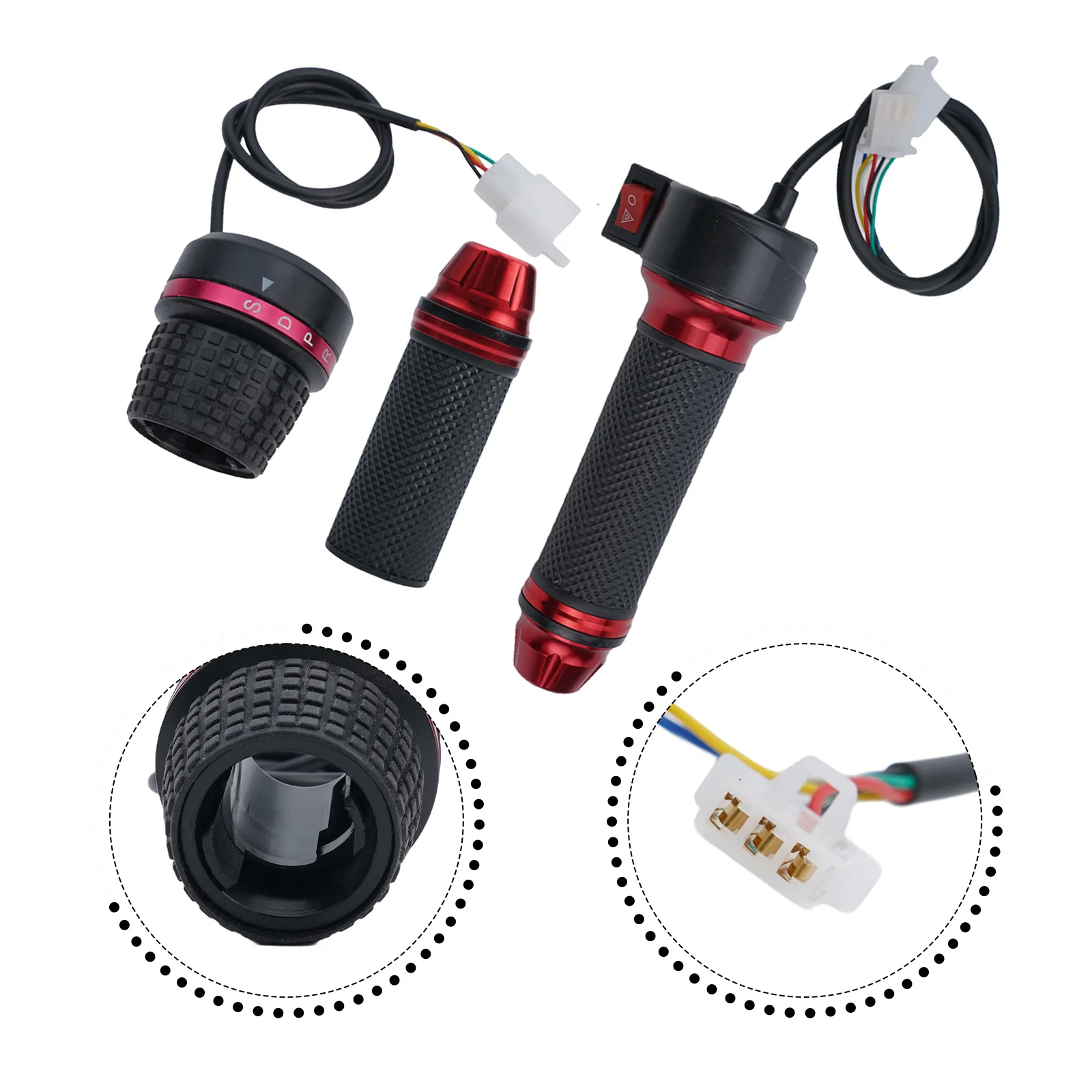 4 Gear Change Ebike Throttle Ebike Throttle E-Bike Good Compatibility High Quality 4 Gear Electric Throttle Grips