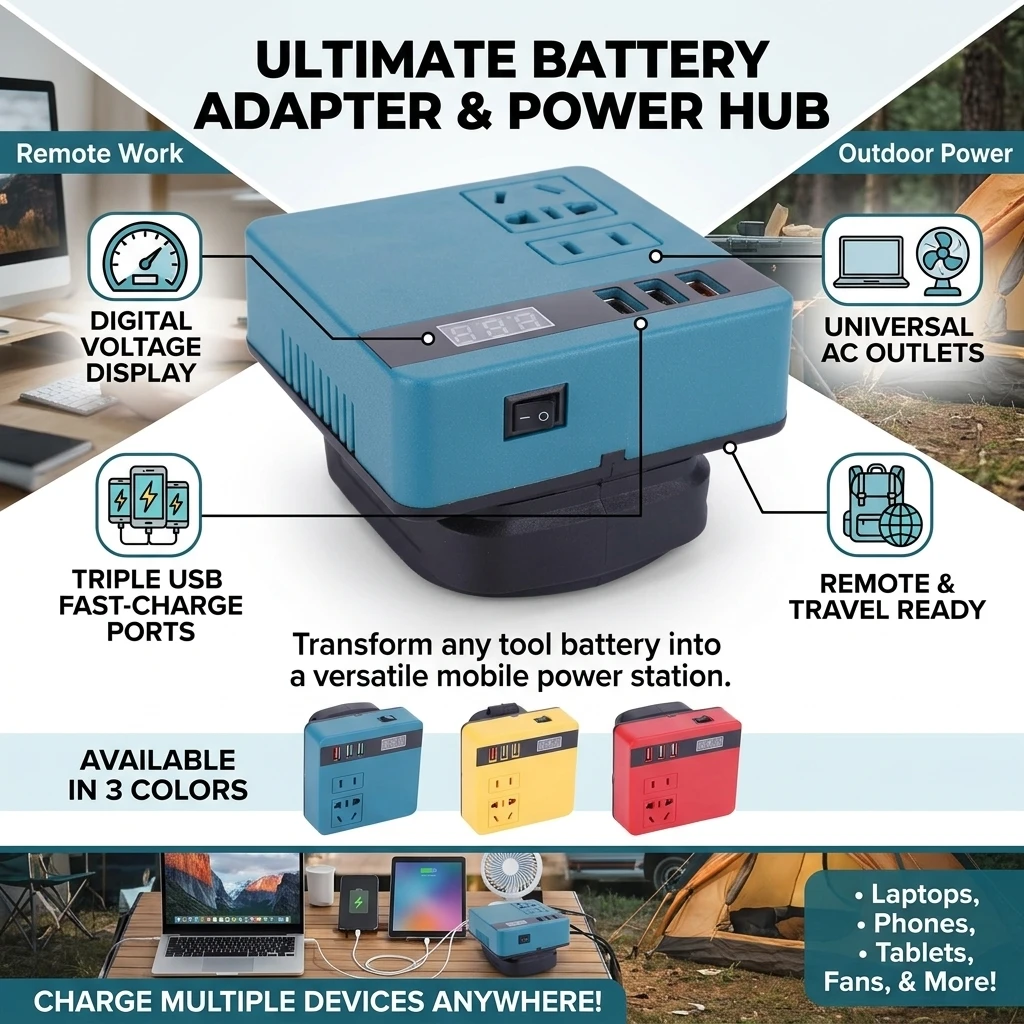 Multi Function Lithium Battery Inverter D C 18-21V To AC 220V Outdoor Work Inverter with Intelligent Fast Charging