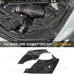 Dry Carbon Fiber engine compartment Trim Cover For BMW M3 G80 G81 M4 G82 G83 2021-2024 Tuning Parts Bodikit Lamp Eyebrow Cover