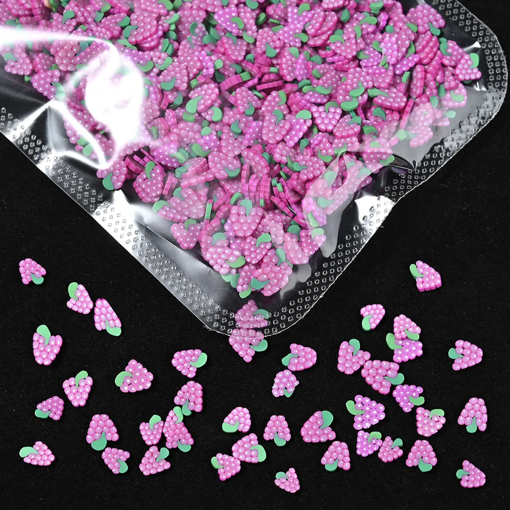 1000pcs++ Mixed 3D Fruit Slices Nail Art Decoration Cute Candy Polymer Fruit Slices Nail Charms DIY Manicure Fruit-Slices pd-01