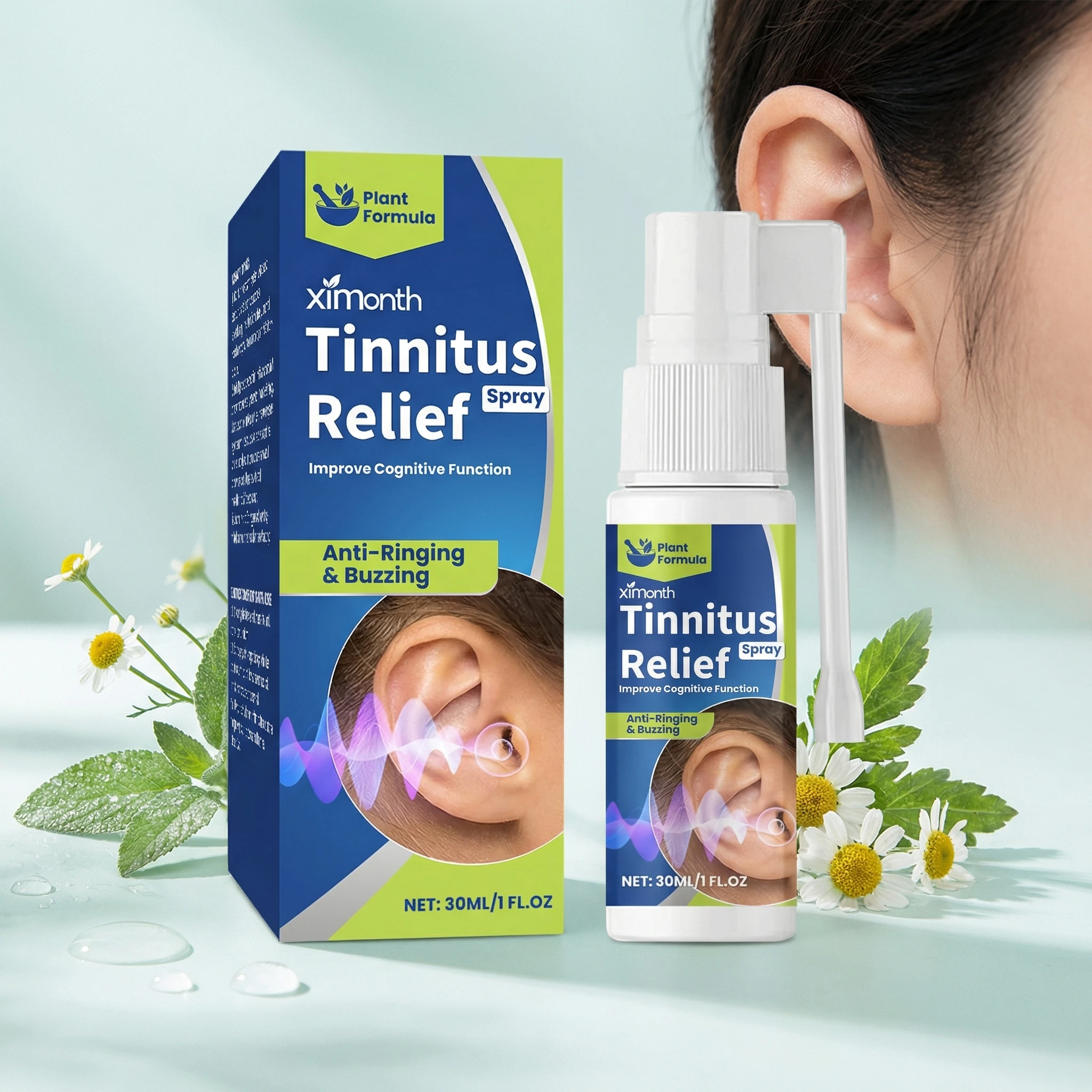 Tinnitus Relieve Spray Improve Listening Health Hearing Promotes Blood Circulation Reduce Pain Itch Treatment Ear Ringing Liquid