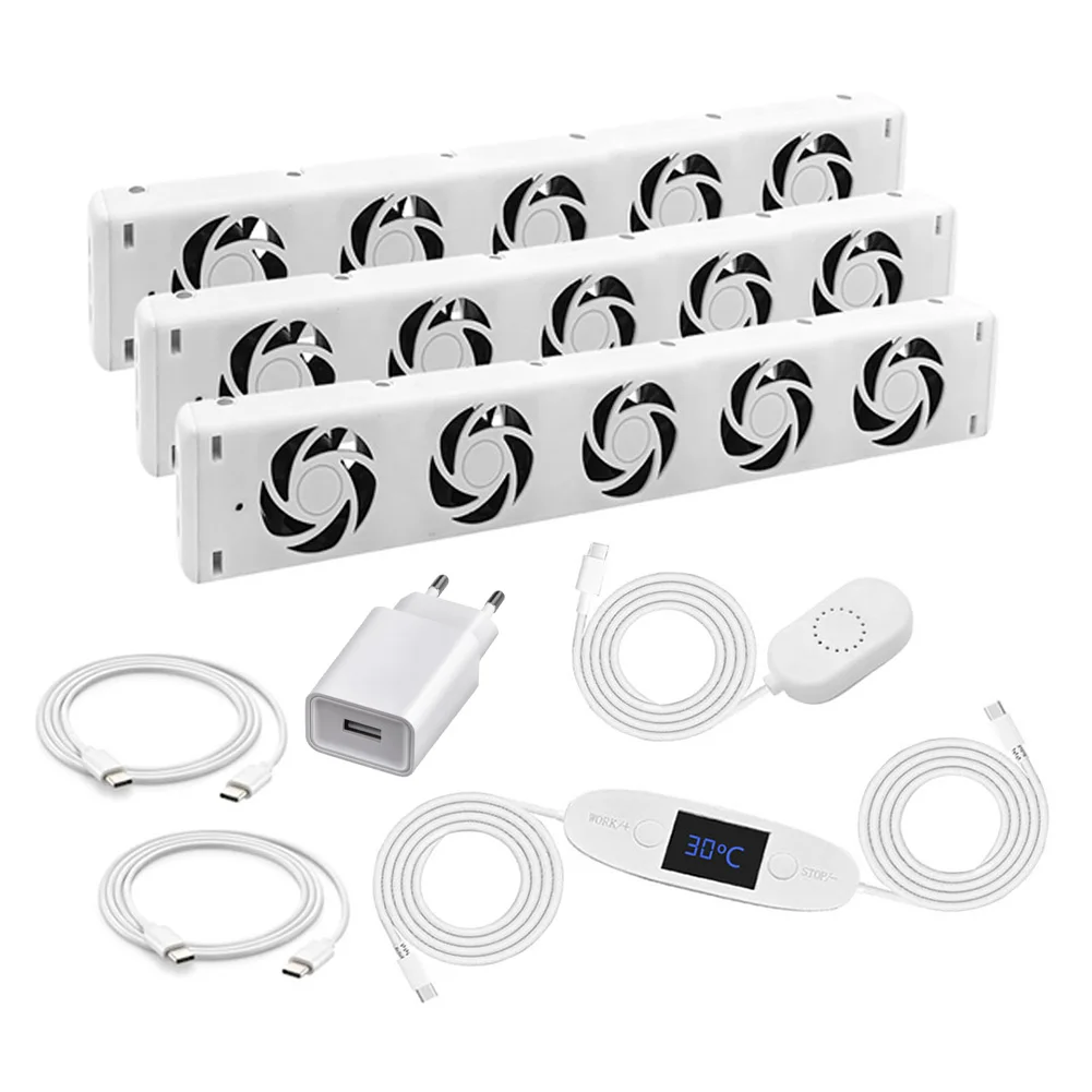 Upgrade 5.0 Duo-Set Radiator Fan Smart Radiator Booster Extension Set Ventilator Fan European Standard 5V Household Radiator
