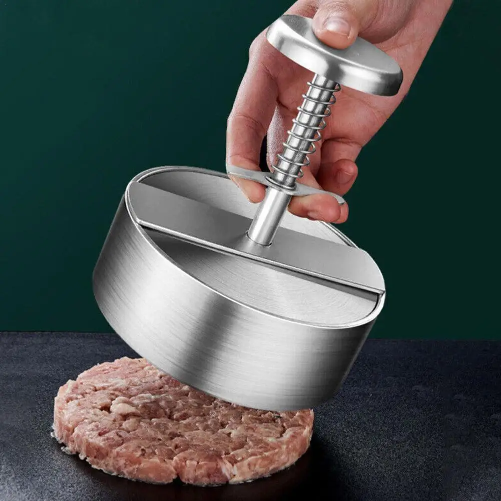 Stainless Steel Burger Press Round Shape Non-Stick Adjustable Hamburger Patty Maker Patty Making Mold Kitchen Tool