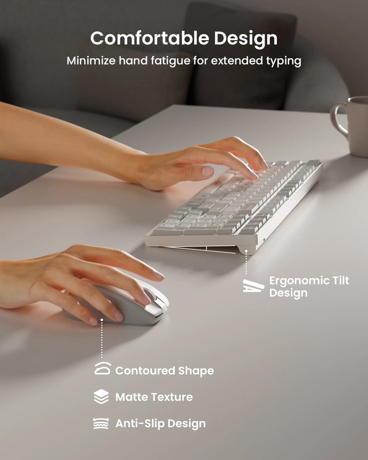 Wegear KM3 مجموعة ماوس لوحة المفاتيح اللاسلكية 98 مفتاحًا لوحة المفاتيح اللاسلكية كاملة الحجم تدعم نظام التشغيل Windows/Mac لأجهزة الكمبيوتر المحمول المحمول