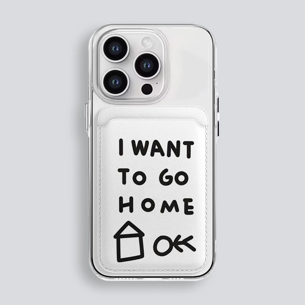 Leder-Kartenetui mit Magnetverschluss, Einfache Handyhülle mit Buchstaben-Design, Geeignet für alle iPhones, für Magsafe-Kartenhalter, Rückseitentasche für Handys – Detail 5
