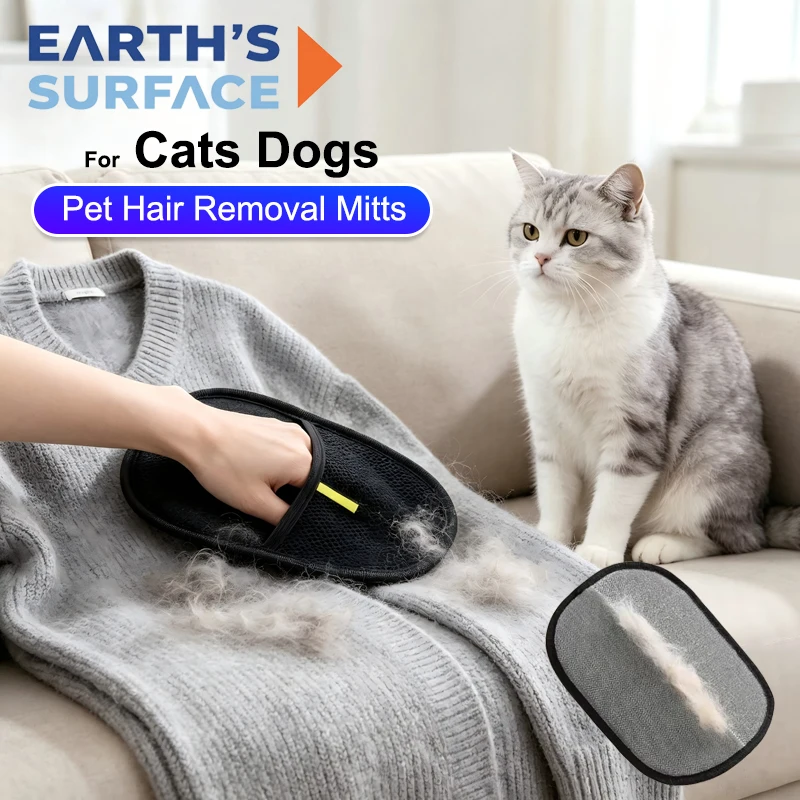 Pet Hair Removal Mitts for Cats Dogs Static Brush Pet Hair Remover Brush Removing Dog Cat Hair From Sofa Carpet Supplies Gloves