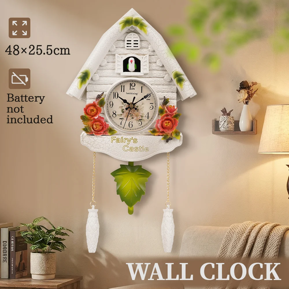 Kuckucksuhr im europäischen Stil, kreative Wanduhr, pünktliche Zeiterinnerung für Wohnzimmer, Zuhause, Kinderzimmer, Dekoration
