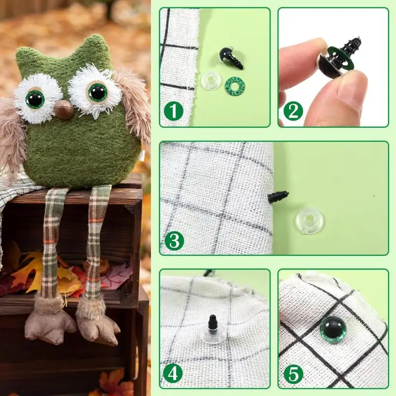 ใหม่ล่าสุด 50PCS 3D พลาสติก Glitter Safety Eyes สําหรับโครเชต์ของเล่น Amigurumi DIY ผสมจํานวนมากขนาดผสมของเล่นตุ๊กตาทํา 9-20 มม.ขายส่ง