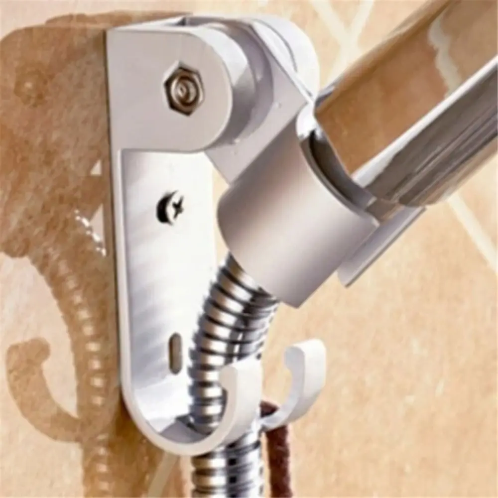 Strong Adhesive Backing Punch-Free Shower Head Bracket Adjustable Angle Design Smooth Edges Adjustable Wall Mounted Holder