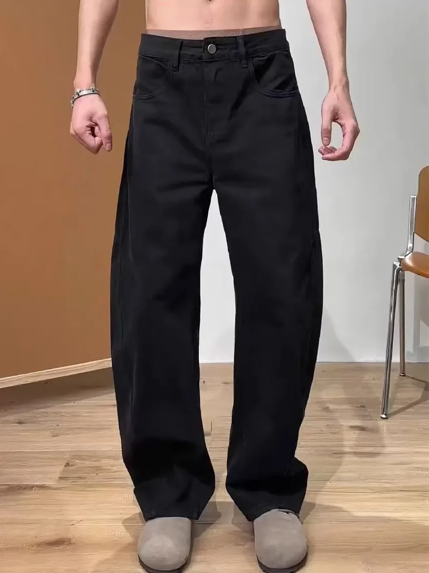 

Spring New Men's American Casual Waed Straight Leg Jeans Slimming High Waist Loose Versatile Casual Pants Knife