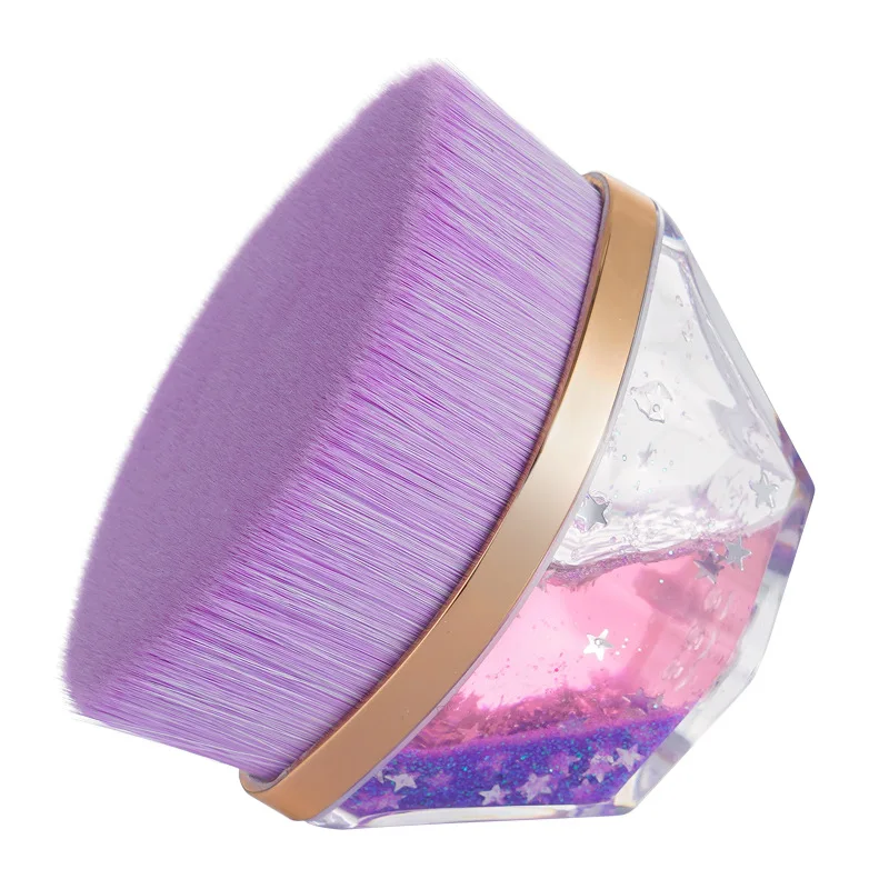 Purple Soft Flat No55 Quicksand Foundation Brush Fast Smooth Flawless Makeup Viral Base Cosmetic Tool With Storage Case view 2