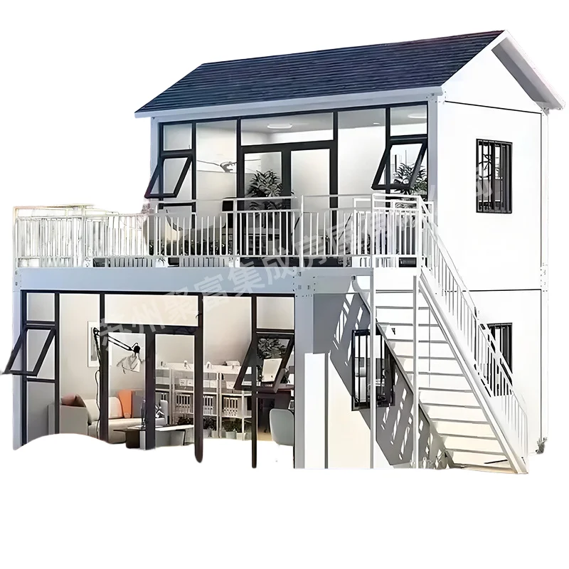 2026 Wholesale Price Prefab Casa Modulares Fast Assemble Easy Mobile 2-layer Pack Customized Container House with External Stair