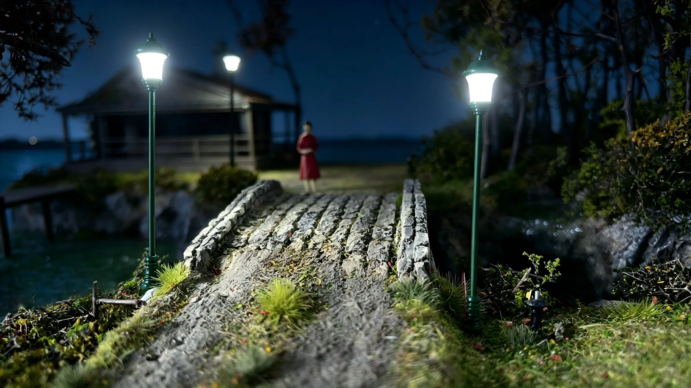 10 Stück Miniatur-3V-Lampen-Modelle, LED-Leuchten für HO 1/87 Maßstab, Eisenbahn-/Busstation-Szenenlayout-Materialien, Diorama-Kits – Detail 4