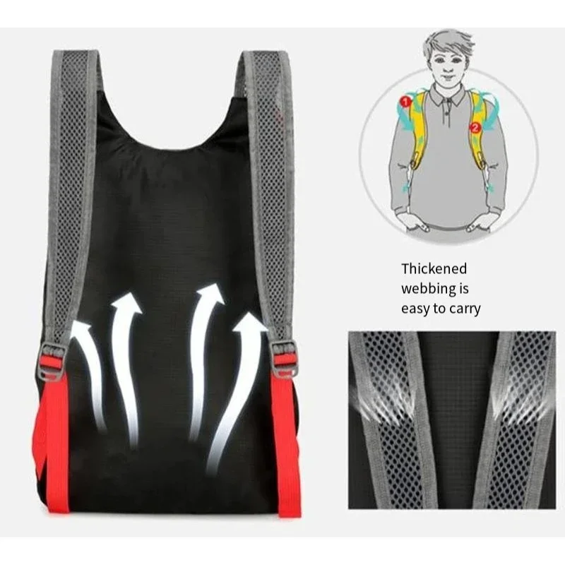Backpack Multifunctional Outdoor Folding Backpack Lightweight Waterproof Nylon Fabric Sports Bag for Camping Hiking Travel gallery 2