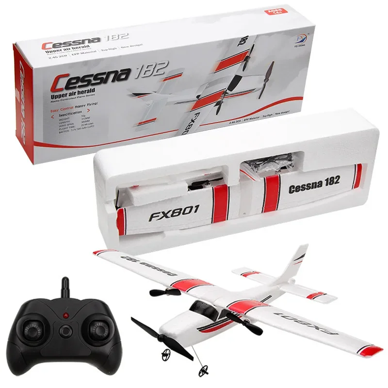 Fx801 rc avião epp espuma 2.4g 2ch rtf controle remoto envergadura avião fixo envergadura avião brinquedos presentes para crianças
