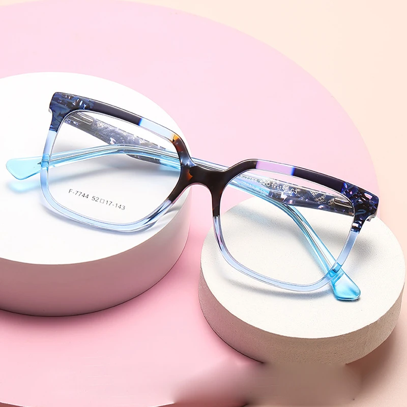 

Optical Prescription Eyeglass Woman 2023 New Fashion Color Eyewear Ultra light Acetate Myopia Hyperopia Astigmatism Glasses