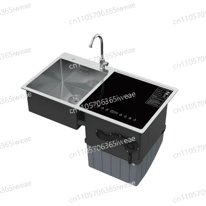 Automatic large capacity built-in ultrasonic 6-hole design stainless steel double slot kitchen sink touch control