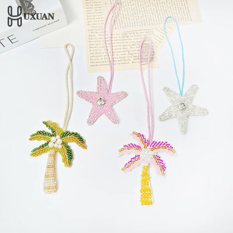 

3D ручной работы со стразами и бисером, кокосовая пальма, бабочка, подвесная веревка, нашивки, хрустальная сумка, ремешок, нашивка, бисер, аппликация, нашивка