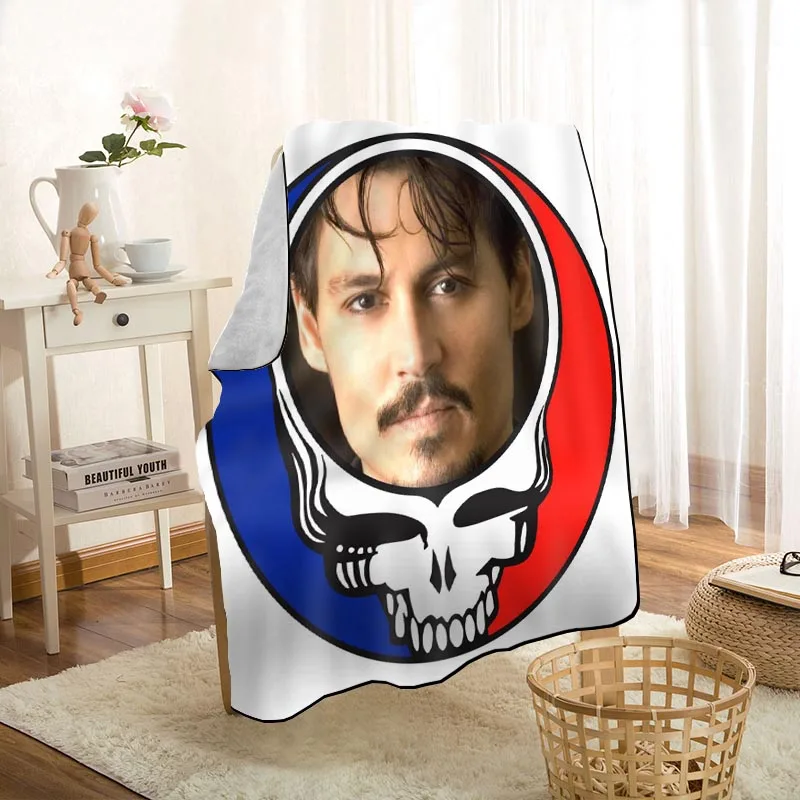 HEARMNYJohnny Depp Funny Blanket Super Soft Warm Microfiber Fabric Blanket For Couch Throw Travel Adult Blanket 145x200 0824