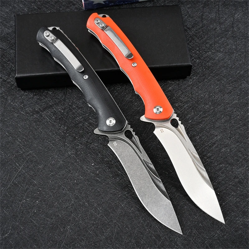 KESIWO SD01 Real D2 Blade Pocket Folding Knife G10 Handle Bearing Flipper Utility Outdoor Camping Hunting Survival Kitchen Knife