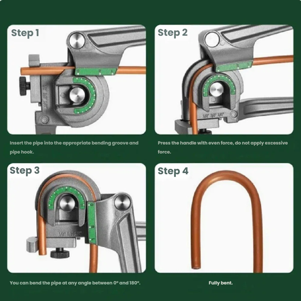 Dobrador de tubos 3 em 1, 180 - Manual Pipe Tube Bender 3/8 To 1 Inch avaliação e preço